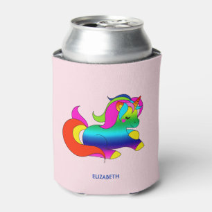 Niedliche Kawaii Regenbogenunicorn-Cartoon-Art Dosenkühler
