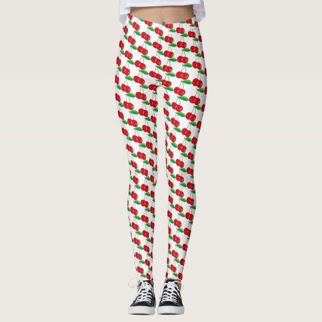 Niedliche Kawaii Rote Kirschen Sommerfrüchte Kinde Leggings (Vorderseite)