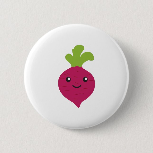 Niedliche Kawaii rote Rübe Button (Vorderseite)