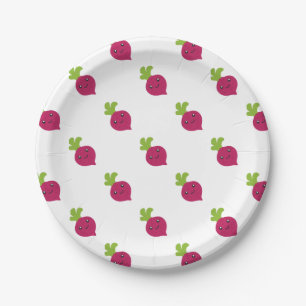 Niedliche Kawaii-Rübe Pappteller