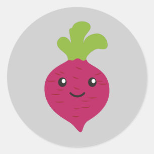 Niedliche Kawaii-Rübe Runder Aufkleber