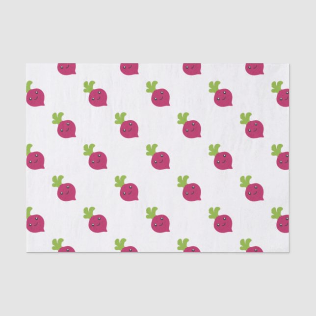 Niedliche Kawaii-Rübe Seidenpapier (Vorderseite)