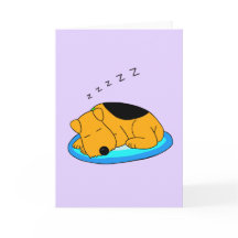 Niedliche Kawaii Schnarchen Welpe Dog Grußkarte