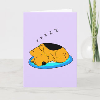 Niedliche Kawaii Schnarchen Welpe Dog Grußkarte Karte