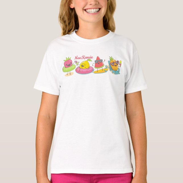 Niedliche Kawaii Sommerfrucht T-Shirt (Vorderseite)