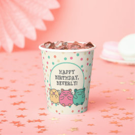 Niedliche Kawaii Style Cartoon Hamsters Personalis Pappbecher