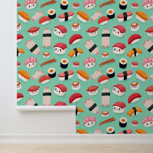Niedliche Kawaii Sushi Musterzeichnung Tapete