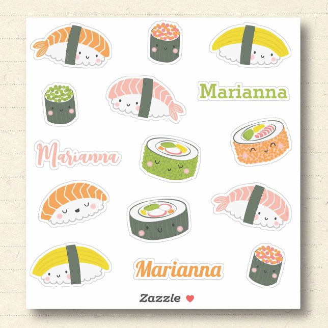 Niedliche Kawaii Sushi-Vinyl-Aufkleber mit individ Aufkleber (Von Creator hochgeladen)