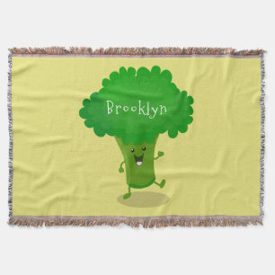 Niedliche Kawaii tanzende Broccoli Cartoon-Abbildu Decke
