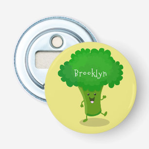 Niedliche Kawaii tanzende Broccoli Cartoon-Abbildu Flaschenöffner