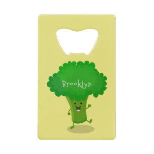 Niedliche Kawaii tanzende Broccoli Cartoon-Abbildu Geldbeutel Flaschenöffner