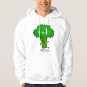 Niedliche Kawaii tanzende Broccoli Cartoon-Abbildu Hoodie