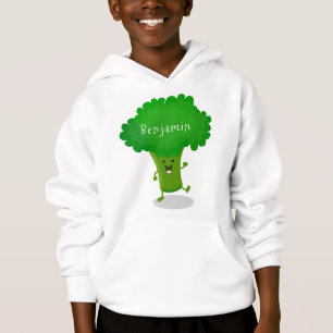 Niedliche Kawaii tanzende Broccoli Cartoon-Abbildu Hoodie