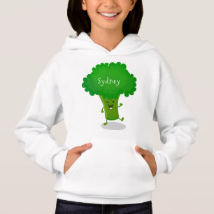 Niedliche Kawaii tanzende Broccoli Cartoon-Abbildu Hoodie