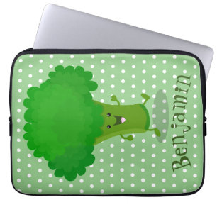 Niedliche Kawaii tanzende Broccoli Cartoon-Abbildu Laptopschutzhülle