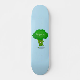 Niedliche Kawaii tanzende Broccoli Cartoon-Abbildu Skateboard