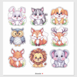 Niedliche Kawaii-Tiere #2 Aufkleber