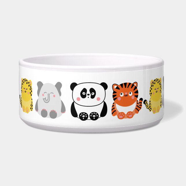 Niedliche Kawaii-Tiere Große personalisierte Heimt Napf (Links)