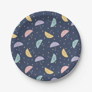 Niedliche Kawaii Umbrella-Musterplatte Pappteller