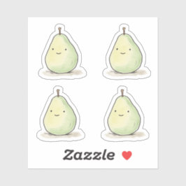 Niedliche Kawaii Wasserfarbenpear Aufkleber
