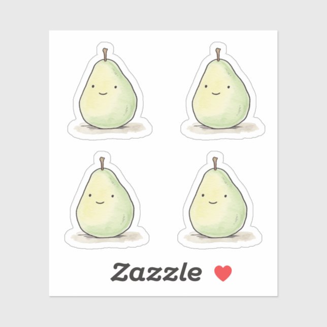 Niedliche Kawaii Wasserfarbenpear Aufkleber (Blatt)