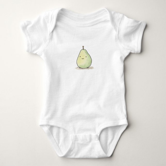 Niedliche Kawaii Wasserfarbenpear Baby Strampler (Vorderseite)