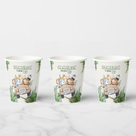 Niedliche Kawaii-Wildsafari-Tiere Party Pappbecher
