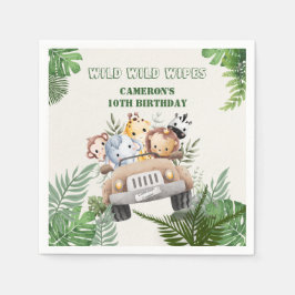 Niedliche Kawaii-Wildsafari-Tiere Party Serviette