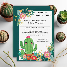 Niedliche Kawaii Wüste Bloom Floral Cactus Baby Du Einladung