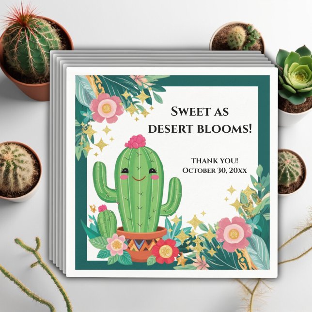 Niedliche Kawaii Wüste Bloom Floral Cactus Baby Du Serviette (Von Creator hochgeladen)