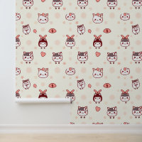Niedliche Kawaii-Zeichen mit Bows-Muster