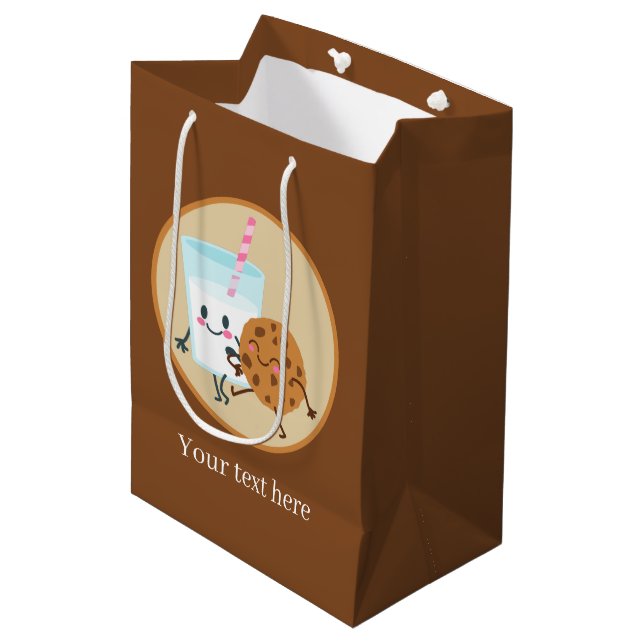 niedliche Kekse und Party Mittlere Geschenktüte (Vorderseite Schrägansicht)