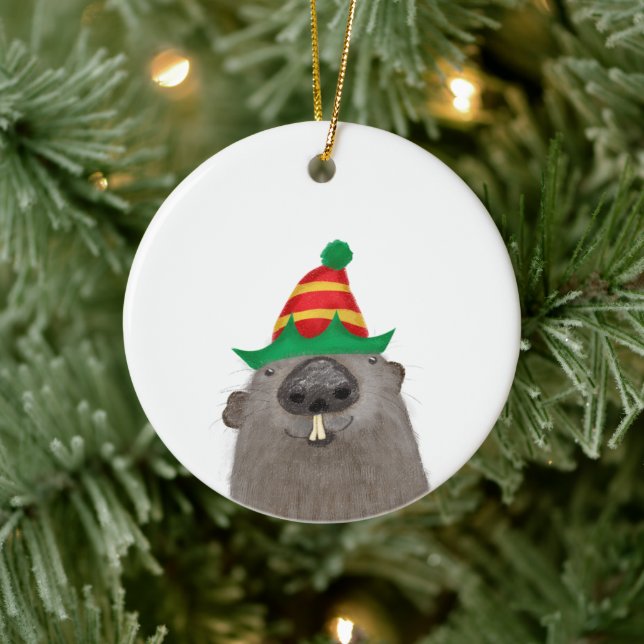 Niedliche Keramik des Erdhogs Weihnachtsbaumdekora Keramik Ornament (Baum)