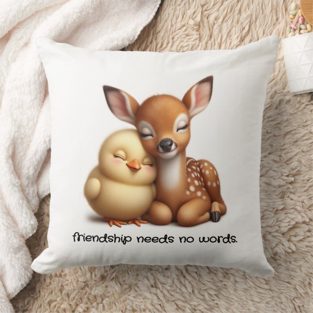 Niedliche Kick & Deer Cuddling Die besten Freunde Kissen (Decke)