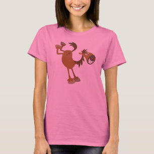 Niedliche Kicking Cartoon Pferde Frauen T - Shirt