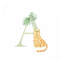 Niedliche Kids Animal Letter A Tiger Monogramm Kin