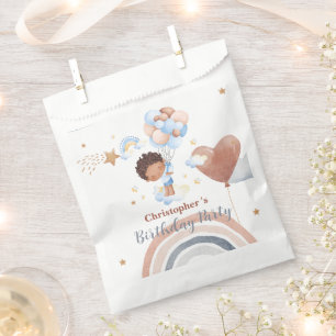 Niedliche Kids Balloon African American Buben Gebu Geschenktütchen