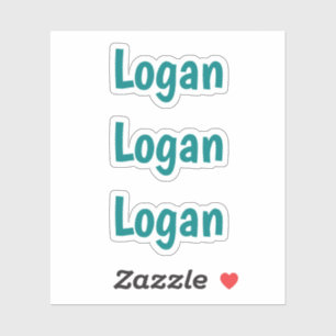 Niedliche Kids Einfache Typografie Aquamariner Nam Aufkleber