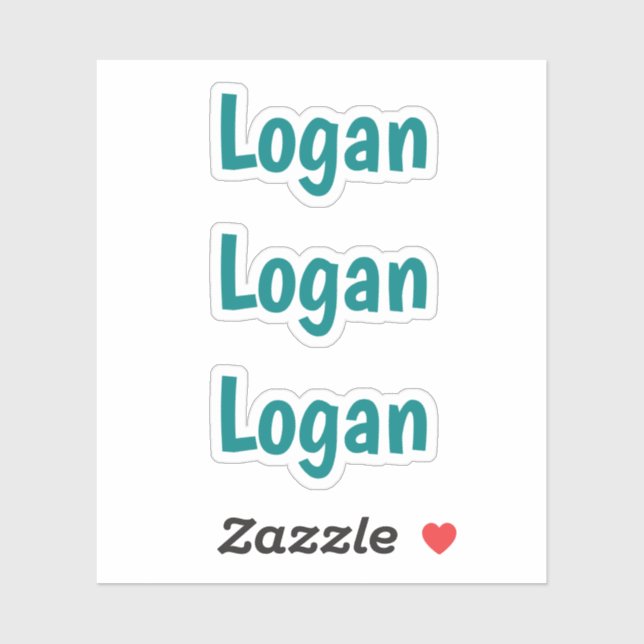 Niedliche Kids Einfache Typografie Aquamariner Nam Aufkleber (Blatt)