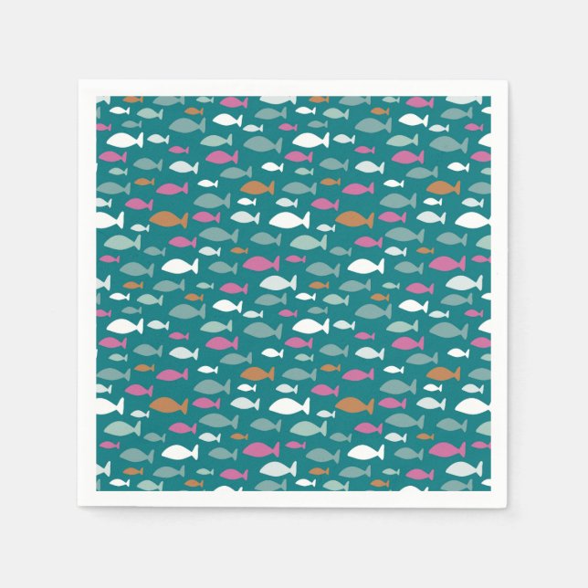 Niedliche Kids-Fische Serviette (Vorderseite)