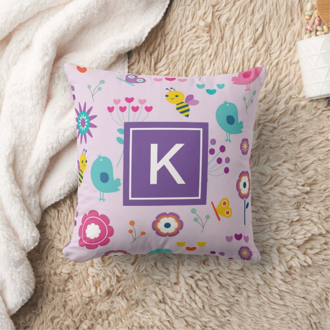 Niedliche Kids-Frühlingsfloral mit benutzerdefinie Kissen (Decke)