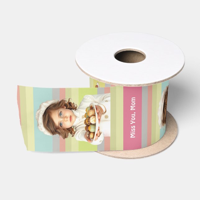 Niedliche Kids Gourmet-Pralinen gestreifter Text Satinband (Spule)