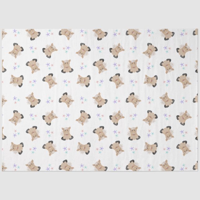 Niedliche Kids Horse Barnyard Landtiere Seidenpapier (Vorderseite)