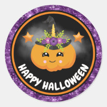 Niedliche Kids Pumpkin & Lila Glitzer Happy Hallow