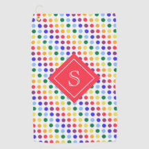 Niedliche Kids Red Rainbow Dots Monogramm