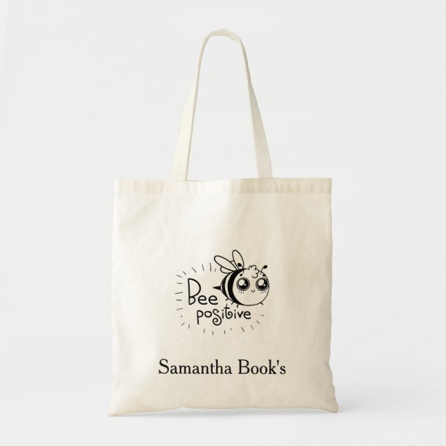 Niedliche Kids sind ein positiver Bibliotheksbeute Tragetasche (Vorne)