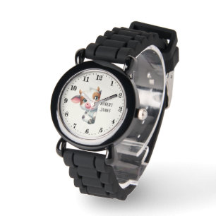 Niedliche Kids unisex Kuh Peking Name hinzufügen Armbanduhr