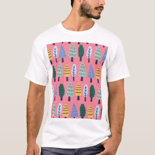 Niedliche Kiefernbäume: Kindermuster. T-Shirt