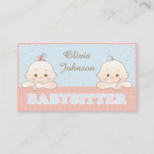 Niedliche Kinder Babysitter Pastell Farbe Visitenkarte
