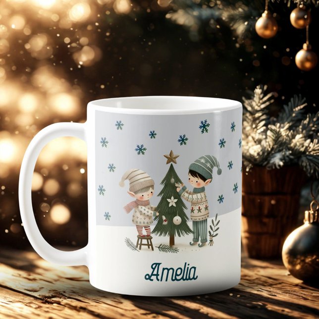 Niedliche Kinder, die den Namen Zeichnend Weihnach Kaffeetasse (Von Creator hochgeladen)